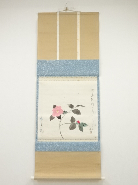 JAPANESE HANGING SCROLL / HAND PAINTED / CAMELLIA